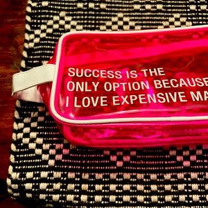 Pink clear makeup bag / toiletry bag